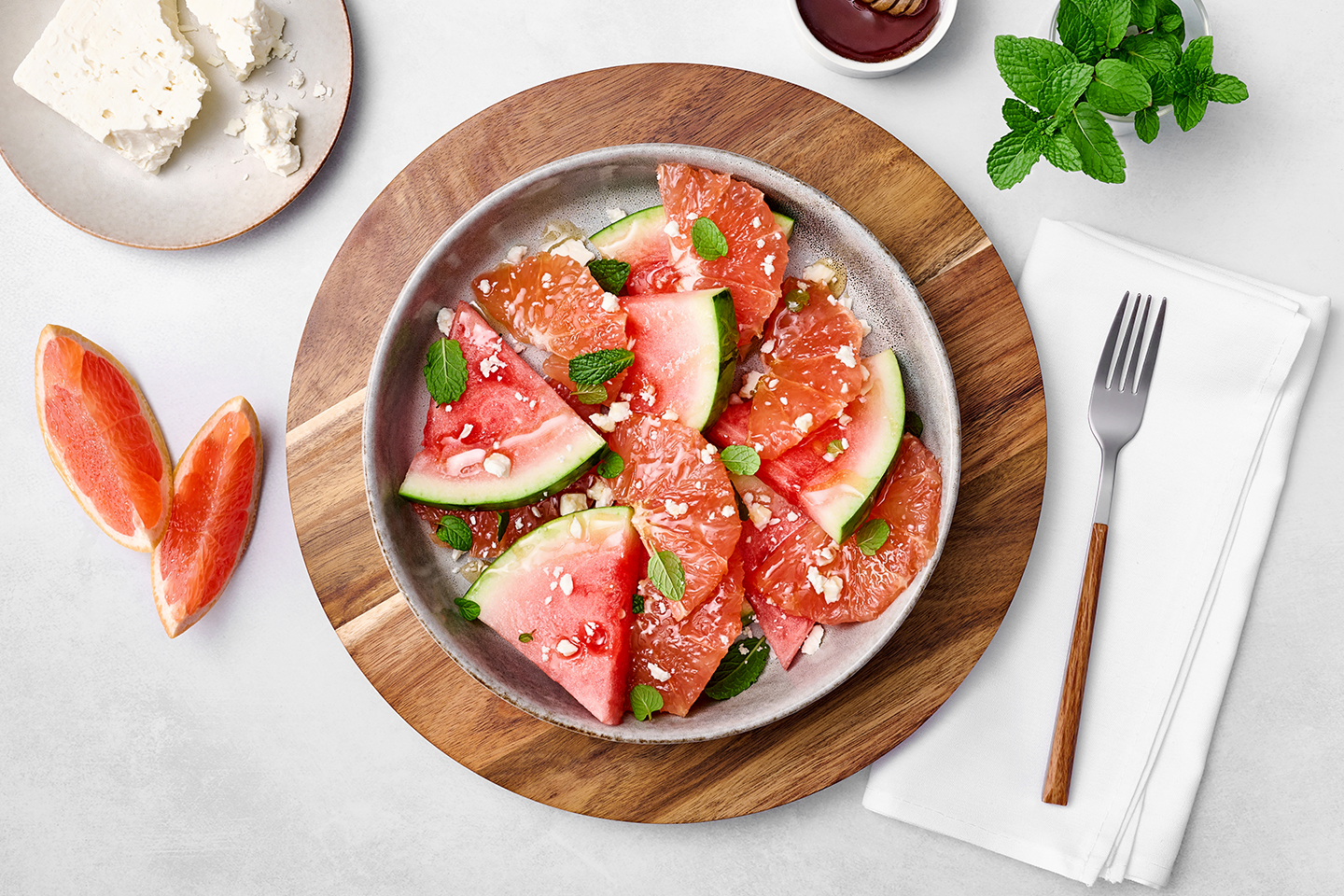 Florida Grapefruit Watermelon Feta Salad